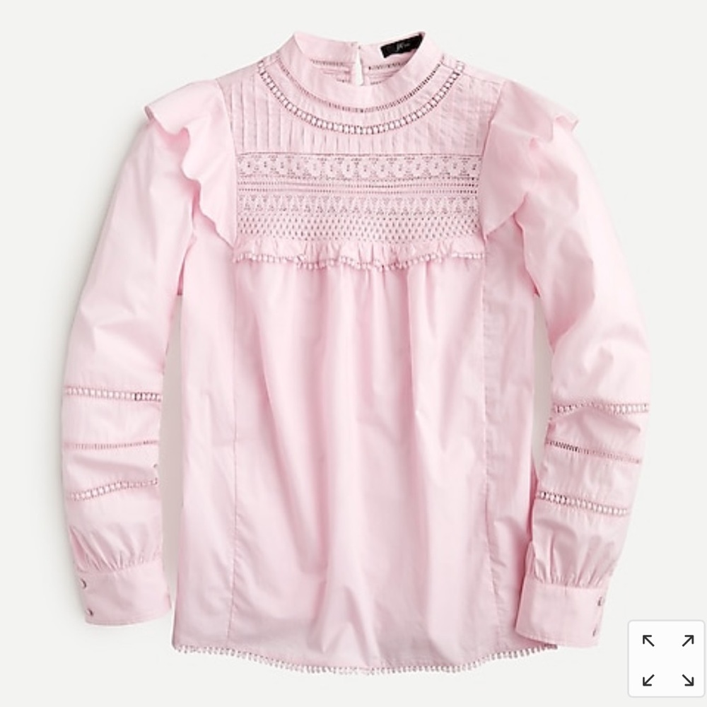 J. Crew Lace Ruffle Top
